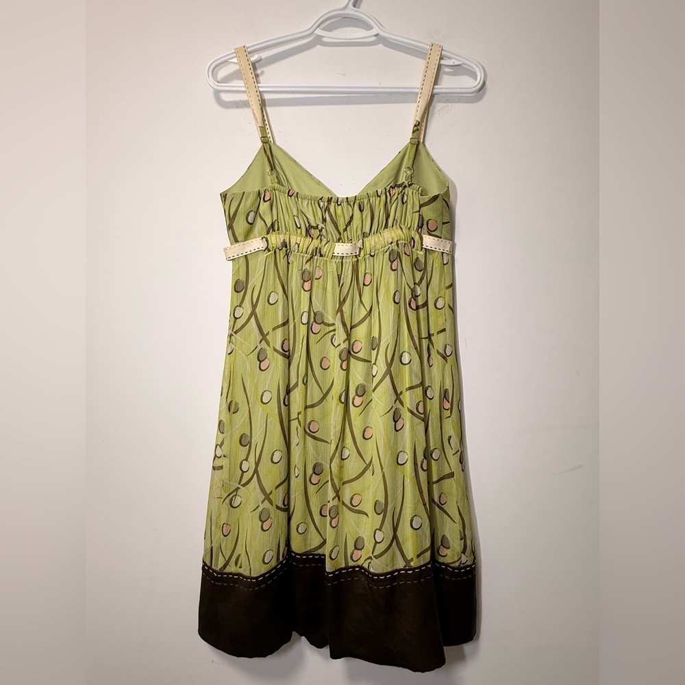 BCBGMaxAzria Green and Brown Mini Dress - Picture 4 of 12